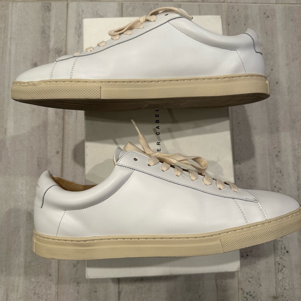 Oliver Cabell Lo White Leather Sneakers - Picture 3 of 9